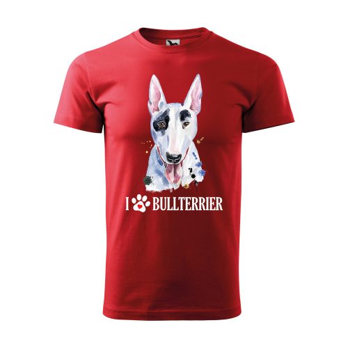 Póló Bullterrier  mintával - Piros S méretben