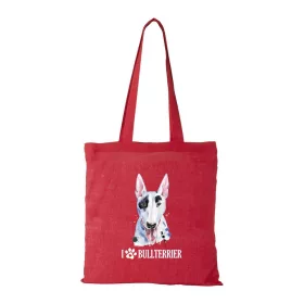 Bullterrier - Bevásárló táska piros v2