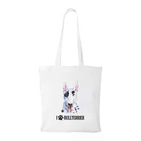 Bullterrier - Bevásárló táska fehér v2