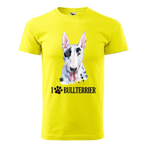 Póló Bullterrier  mintával - Sárga XL méretben