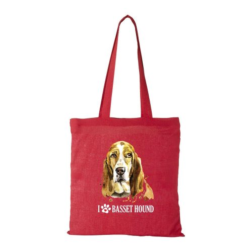 Basset hound - Bevásárló táska piros