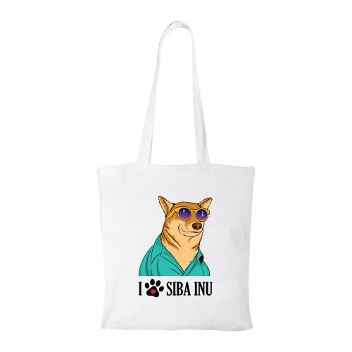Siba Inu - Bevásárló táska fehér
