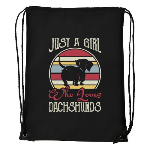 Just a girl who loves dachshunds - Sport táska fekete