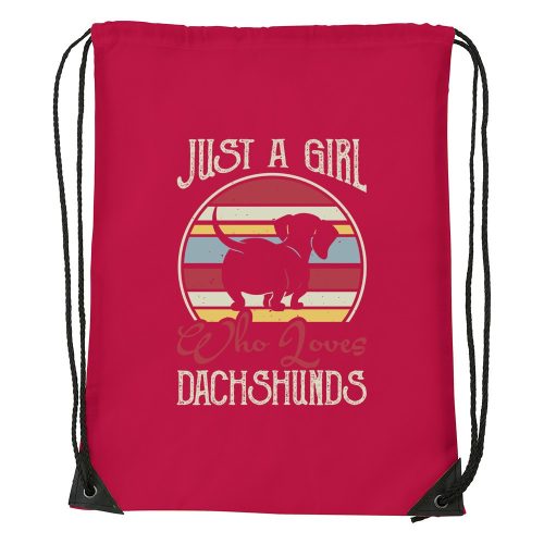 Just a girl who loves dachshunds - Sport táska piros