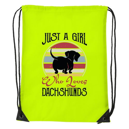 Just a girl who loves dachshunds - Sport táska sárga