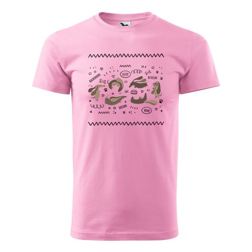 Póló Tacskó  mintával - Rózsaszín L méretben
