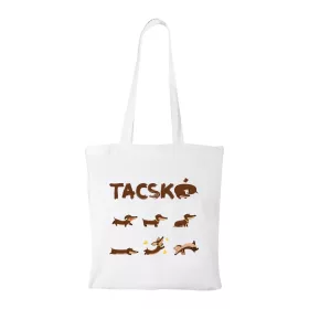 Tacskó - Bevásárló táska fehér v2