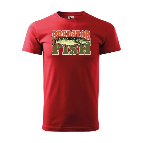 Póló Predator fish  mintával - Piros M méretben