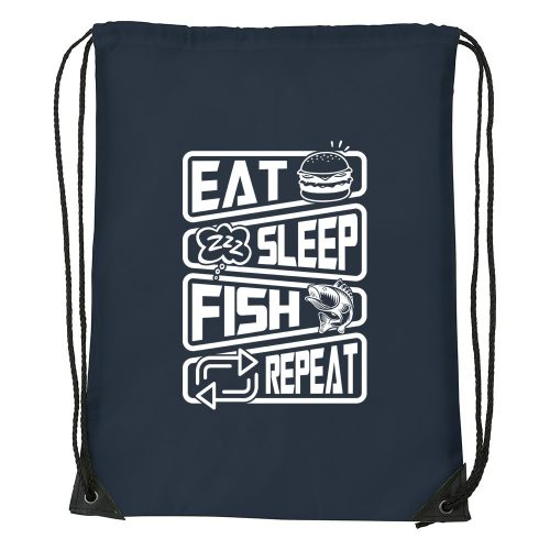 Eat sleep fish repeat - Sport táska navy kék
