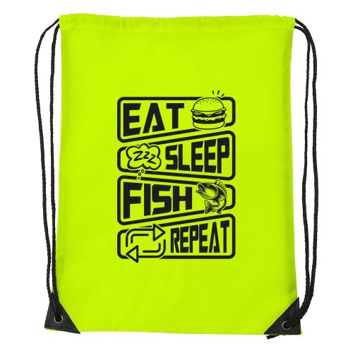 Eat sleep fish repeat - Sport táska sárga