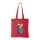 Francia bulldog zenét hallgat - Bevásárló táska piros