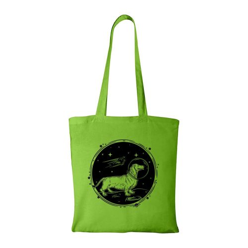 Asztronauta tacskó - Bevásárló táska zöld