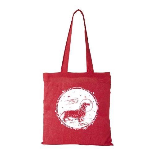 Asztronauta tacskó - Bevásárló táska piros