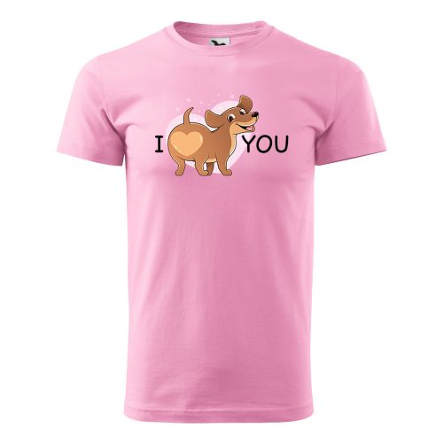 Póló I love you  mintával - Rózsaszín XL méretben