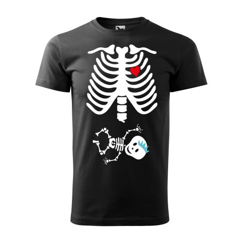 Póló Csontváz baba  mintával - Fekete XXL méretben