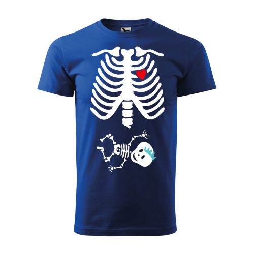 Póló Csontváz baba  mintával - Kék XXL méretben