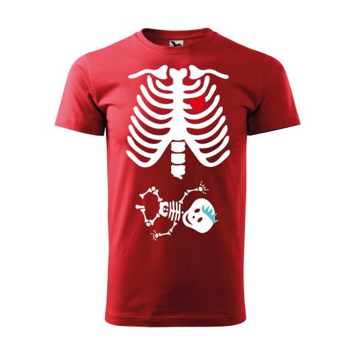 Póló Csontváz baba  mintával - Piros XXL méretben