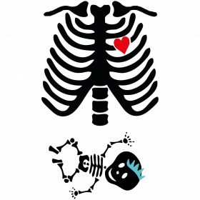 Csontváz baba - Bevásárló táska fekete