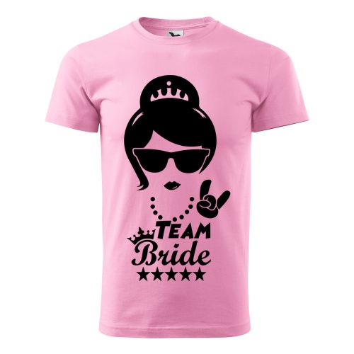 Póló Team bride  mintával - Rózsaszín M méretben
