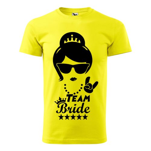 Póló Team bride  mintával - Sárga S méretben