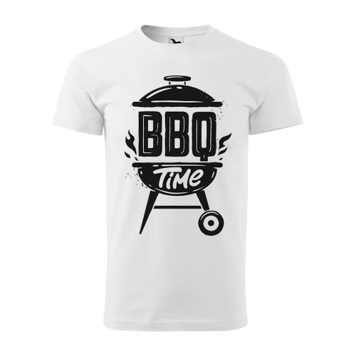 Póló BBQ time  mintával - Fehér XXL méretben