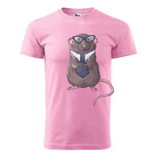 Póló Patkány  mintával - Rózsaszín M méretben
