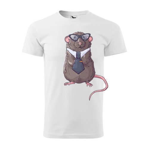 Póló Patkány  mintával - Fehér L méretben