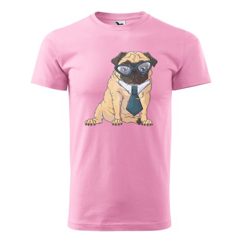 Póló Pug Dog  mintával - Rózsaszín L méretben