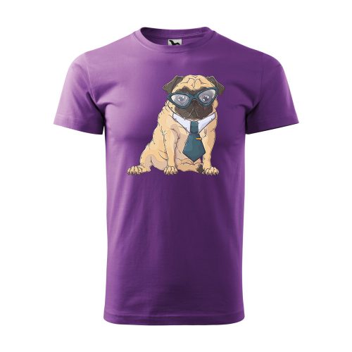 Póló Pug Dog  mintával - Lila L méretben