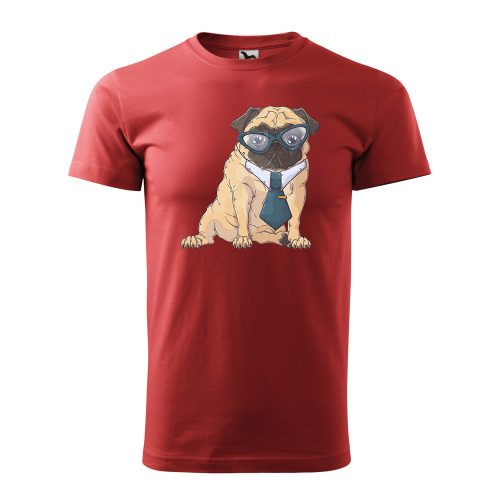 Póló Pug Dog  mintával - Terrakotta L méretben