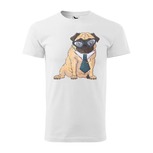 Póló Pug Dog  mintával - Fehér L méretben