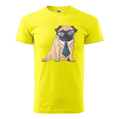 Póló Pug Dog  mintával - Sárga L méretben