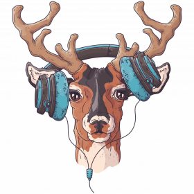 Szarvas fejhallgatóval - Sport táska fehér