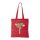 Zsiráf fejhallgatóval - Bevásárló táska piros