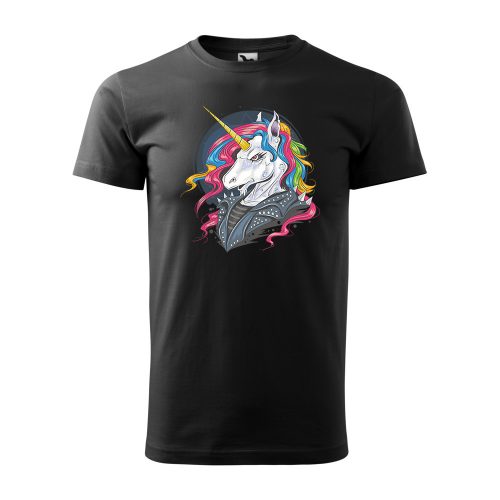 Póló Punk unicorn  mintával - Fekete XXL méretben