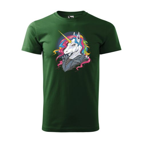 Póló Punk unicorn  mintával - Zöld XXXL méretben