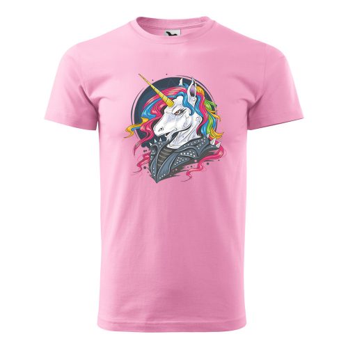 Póló Punk unicorn  mintával - Rózsaszín L méretben