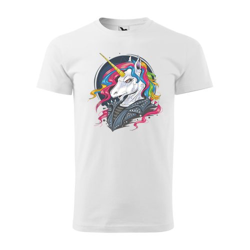 Póló Punk unicorn  mintával - Fehér L méretben