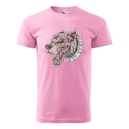 Póló Mérges kutya  mintával - Rózsaszín XXXL méretben