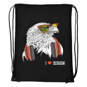 Zenét hallgató sas - Sport táska fekete