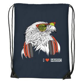 Zenét hallgató sas - Sport táska navy kék