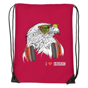Zenét hallgató sas - Sport táska piros