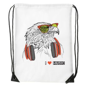 Zenét hallgató sas - Sport táska fehér