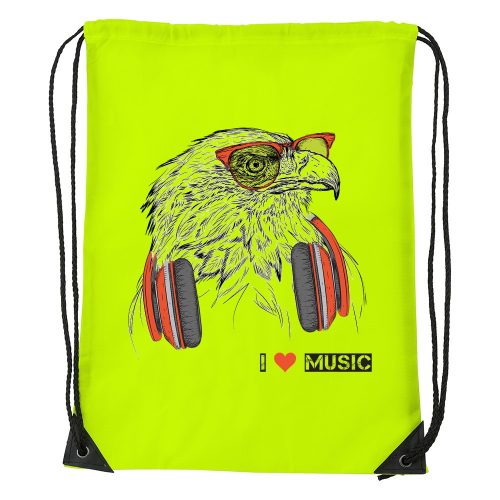 Zenét hallgató sas - Sport táska sárga
