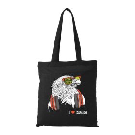 Zenét hallgató sas - Bevásárló táska fekete