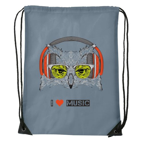 Zenét hallgató bagoly - Sport táska szürke