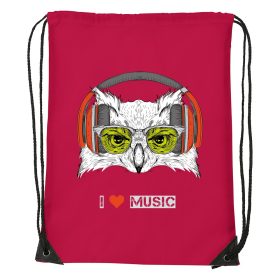 Zenét hallgató bagoly - Sport táska piros