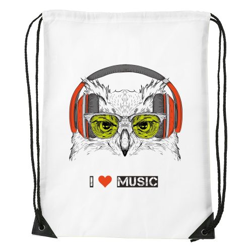 Zenét hallgató bagoly - Sport táska fehér
