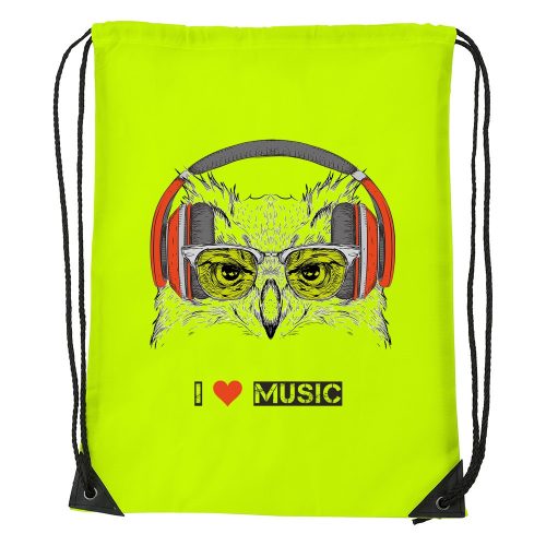 Zenét hallgató bagoly - Sport táska sárga