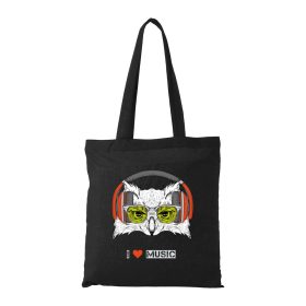 Zenét hallgató bagoly - Bevásárló táska fekete